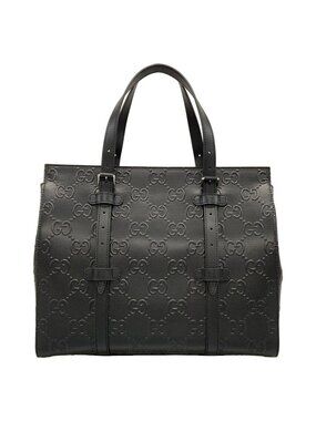 Gucci Tote GG Black Leather